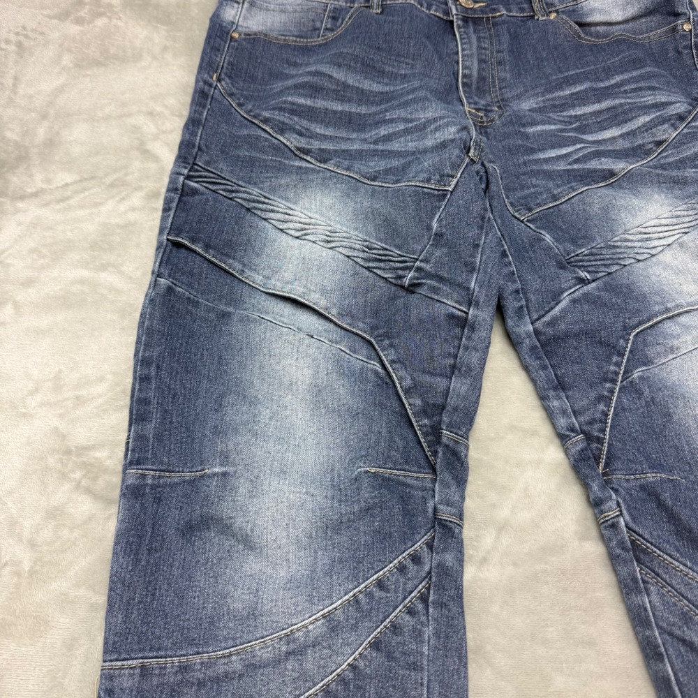 Refinery Republic Men's Blue Moto Jeans 36x30‎ Distressed Panels Denim Pants - Picture 5 of 16